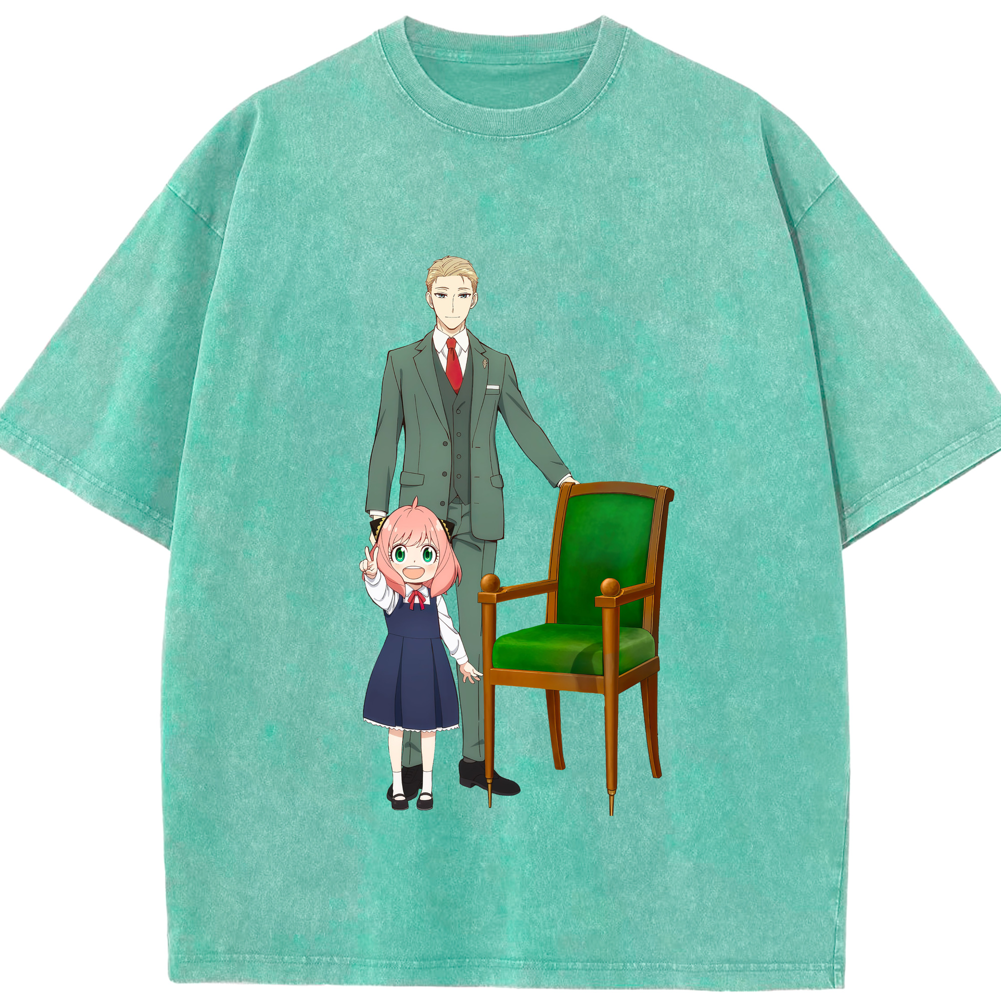 （画像用） SPY×FAMILY间谍家家酒 綿100% ヴィンテージ風 半袖Tシャツ（フロントプリント）